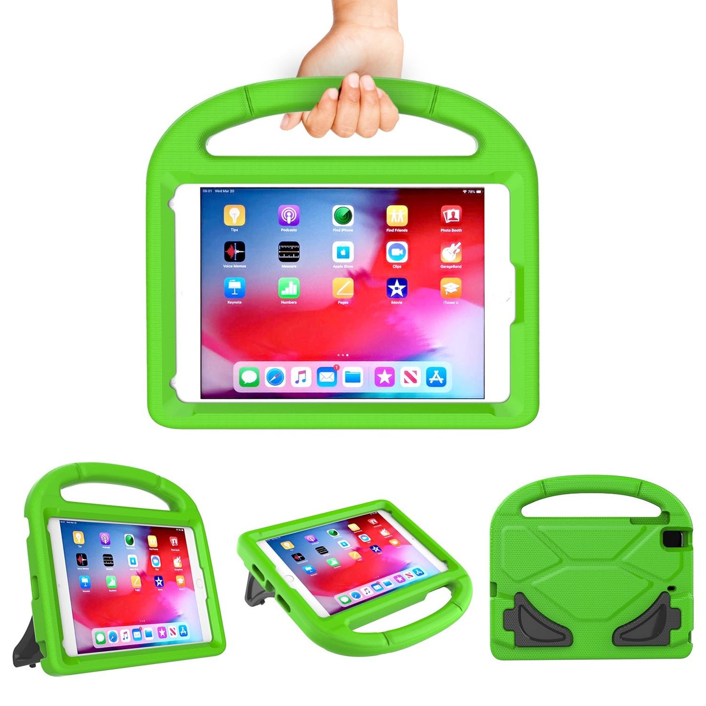 Kamon Kids Case for iPad Mini 5/4/3/2/1 (7.9") – Lightweight Shockproof Protective Bumper with Handle & Stand, Child - Friendly iPad Cover by Kamon | Electronics > Electronics Accessories > Computer Accessories > Tablet Accessories > Tablet Cases | Amurx