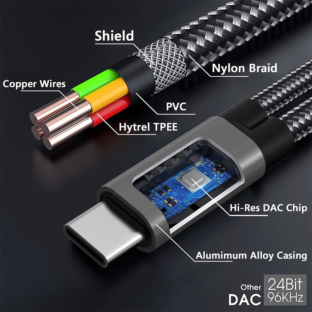 Amurx 2 - in - 1 USB - C to 3.5mm Headphone & Charger Adapter – Type - C to AUX with 60W PD Fast Charging, Compatible with Samsung Galaxy S24/S23/S22 & Google Pixel 7/6 by Amurx | Electronics > Electronics Accessories > Adapters | Amurx