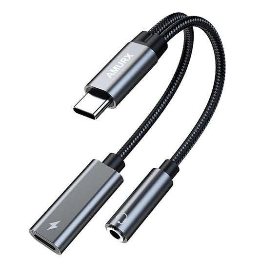 Amurx 2 - in - 1 USB - C to 3.5mm Headphone & Charger Adapter – Type - C to AUX with 60W PD Fast Charging, Compatible with Samsung Galaxy S24/S23/S22 & Google Pixel 7/6 by Amurx | Electronics > Electronics Accessories > Adapters | Amurx