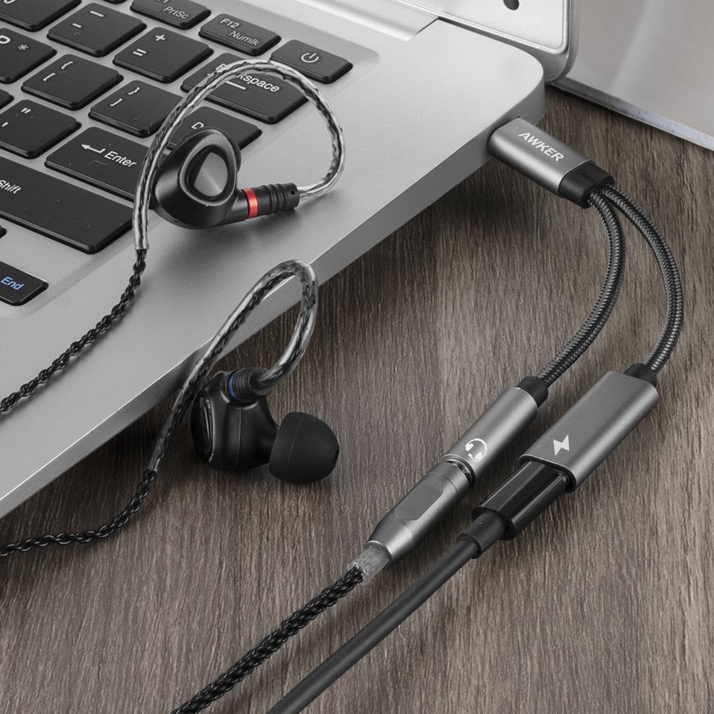 Amurx 2 - in - 1 USB - C to 3.5mm Headphone & Charger Adapter – Type - C to AUX with 60W PD Fast Charging, Compatible with Samsung Galaxy S24/S23/S22 & Google Pixel 7/6 by Amurx | Electronics > Electronics Accessories > Adapters | Amurx