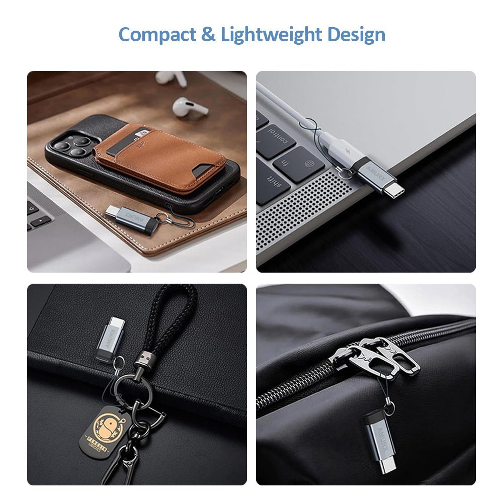 Amurx Lightning Female to USB - C Male Adapter 2 - Pack – Charging & Data Transfer Connector for iPhone 15 Series, iPad Air & Samsung Devices (Not for Audio/OTG) by Amurx | Electronics > Electronics Accessories > Adapters | Amurx