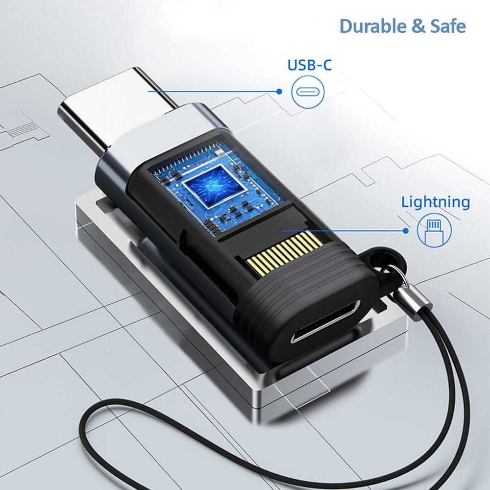Amurx Lightning Female to USB - C Male Adapter 2 - Pack – Charging & Data Transfer Connector for iPhone 15 Series, iPad Air & Samsung Devices (Not for Audio/OTG) by Amurx | Electronics > Electronics Accessories > Adapters | Amurx