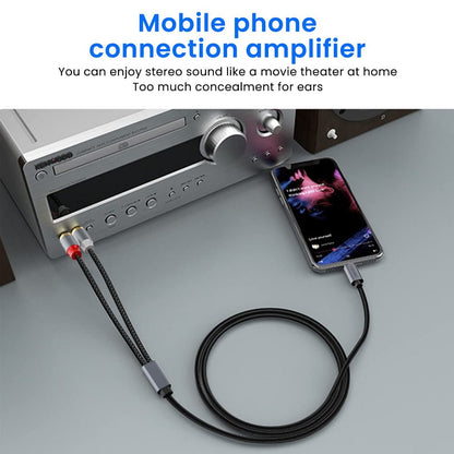 Amurx USB - C to 2RCA Audio Cable – Type - C to Stereo RCA Jack Adapter for Speakers, Amplifiers, Home Theater & Car Audio Systems by Amurx | Electronics > Electronics Accessories > Cables | Amurx