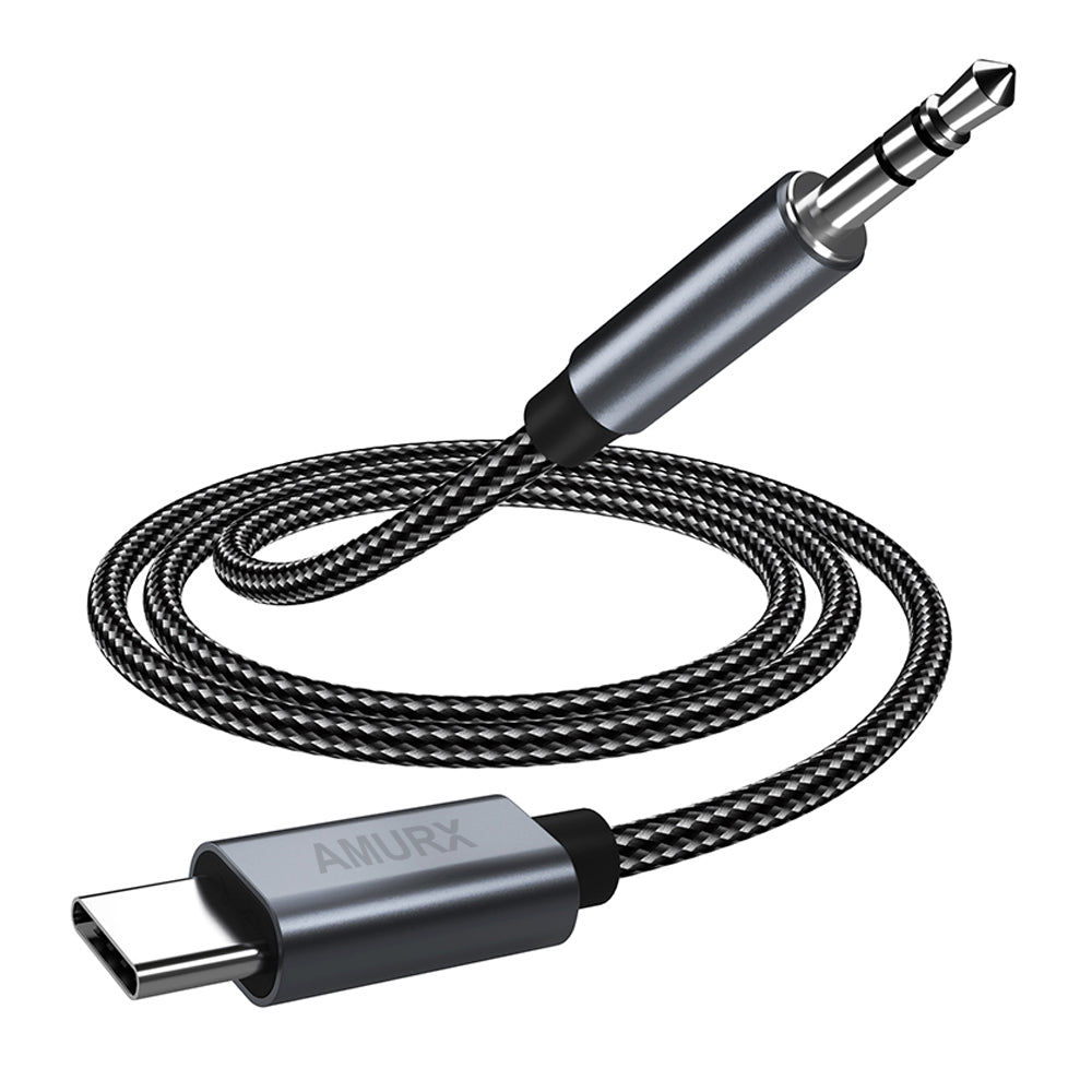 Amurx USB - C to 3.5mm Audio Cable 3.3ft – Type - C to 3.5mm Male Adapter Cord for Headphones, Car Stereo, Speakers & AUX Input by Amurx | Electronics > Electronics Accessories > Adapters | Amurx