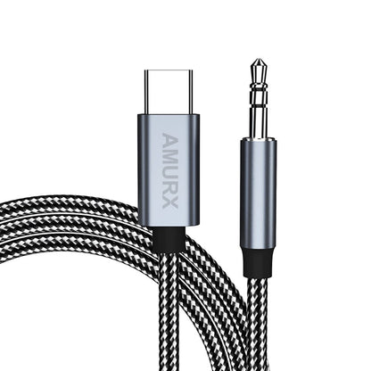Amurx USB - C to 3.5mm Audio Cable 3.3ft – Type - C to 3.5mm Male Adapter Cord for Headphones, Car Stereo, Speakers & AUX Input by Amurx | Electronics > Electronics Accessories > Adapters | Amurx