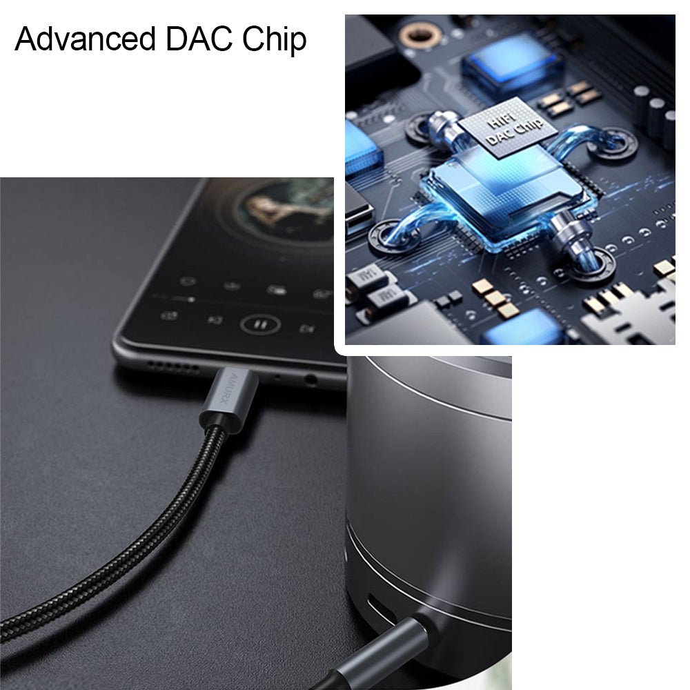 Amurx USB - C to 3.5mm Audio Cable 3.3ft – Type - C to 3.5mm Male Adapter Cord for Headphones, Car Stereo, Speakers & AUX Input by Amurx | Electronics > Electronics Accessories > Adapters | Amurx