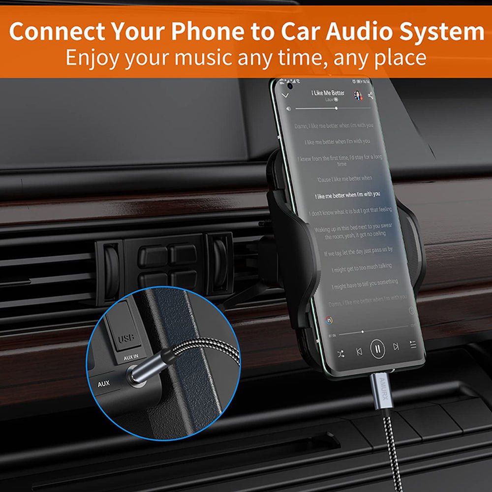 Amurx USB - C to 3.5mm Audio Cable 3.3ft – Type - C to 3.5mm Male Adapter Cord for Headphones, Car Stereo, Speakers & AUX Input by Amurx | Electronics > Electronics Accessories > Adapters | Amurx