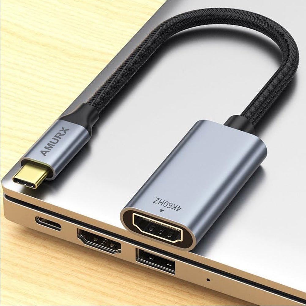 Amurx USB - C to HDMI Adapter 4K@60Hz – Type C (Thunderbolt 3/4) HDMI Converter for Monitor, MacBook, iPad, iMac, iPhone 15 Pro/Max & Mor by Amurx | Electronics > Electronics Accessories > Adapters | Amurx