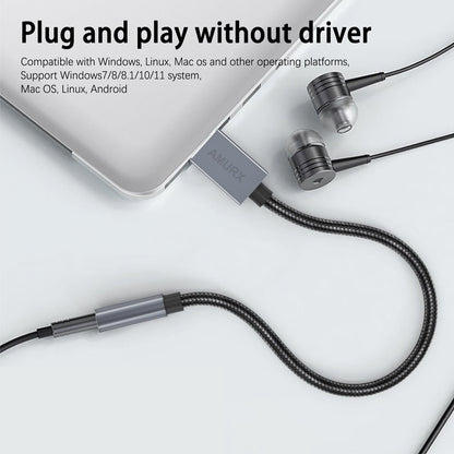 Amurx USB to 3.5mm Audio Adapter – 2 - in - 1 USB External Sound Card with DAC, TRRS Jack Support for Headphones, PC, Laptop, MacBook, PS5 & PS4 by Amurx | Electronics > Electronics Accessories > Audio & Video Accessories > Audio Adapters | Amurx