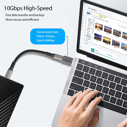 Amurx USB to USB - C Adapter – 2 - in - 1 USB - C Male to USB 3.2 Female + USB - C Female to USB - A Male, 10Gbps Thunderbolt Compatible with iPhone 16/15, MacBook, iPad, Samsung Galaxy by Amurx | Electronics > Electronics Accessories > Adapters | Amurx