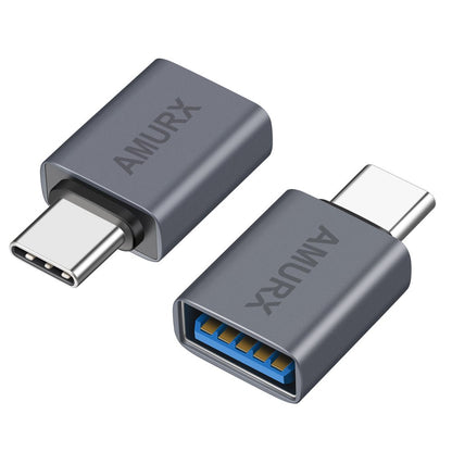 Amurx USB to USB - C Adapter – 2 - in - 1 USB - C Male to USB 3.2 Female + USB - C Female to USB - A Male, 10Gbps Thunderbolt Compatible with iPhone 16/15, MacBook, iPad, Samsung Galaxy by Amurx | Electronics > Electronics Accessories > Adapters | Amurx
