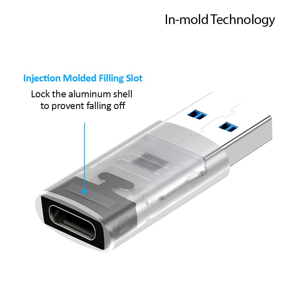 Amurx USB to USB - C Adapter – 2 - in - 1 USB - C Male to USB 3.2 Female + USB - C Female to USB - A Male, 10Gbps Thunderbolt Compatible with iPhone 16/15, MacBook, iPad, Samsung Galaxy by Amurx | Electronics > Electronics Accessories > Adapters | Amurx