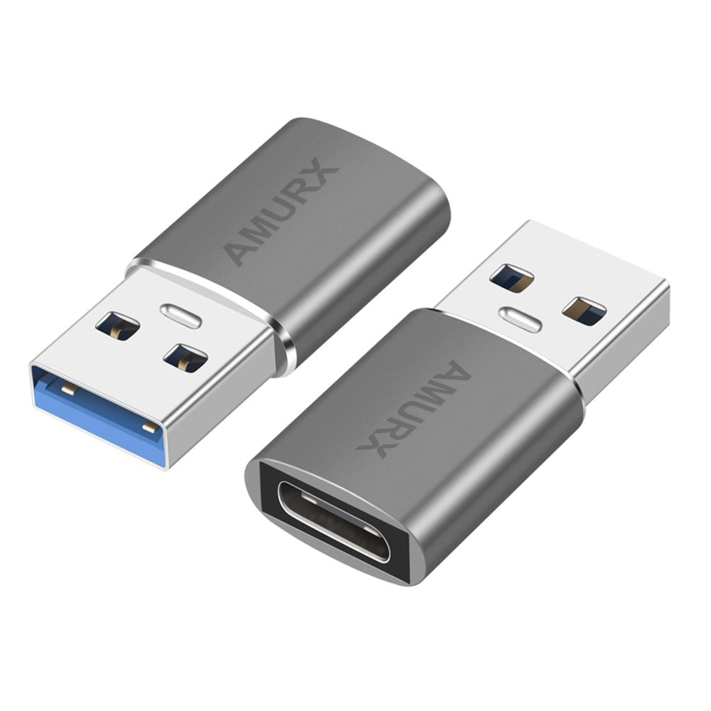 Amurx USB to USB - C Adapter – 2 - in - 1 USB - C Male to USB 3.2 Female + USB - C Female to USB - A Male, 10Gbps Thunderbolt Compatible with iPhone 16/15, MacBook, iPad, Samsung Galaxy by Amurx | Electronics > Electronics Accessories > Adapters | Amurx