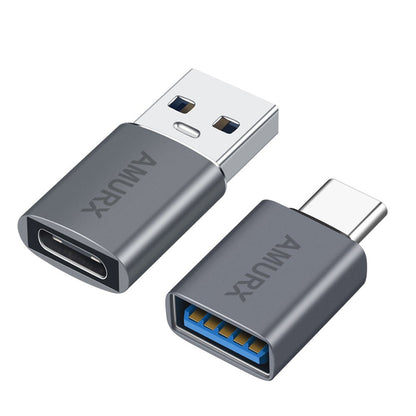 Amurx USB to USB - C Adapter – 2 - in - 1 USB - C Male to USB 3.2 Female + USB - C Female to USB - A Male, 10Gbps Thunderbolt Compatible with iPhone 16/15, MacBook, iPad, Samsung Galaxy by Amurx | Electronics > Electronics Accessories > Adapters | Amurx