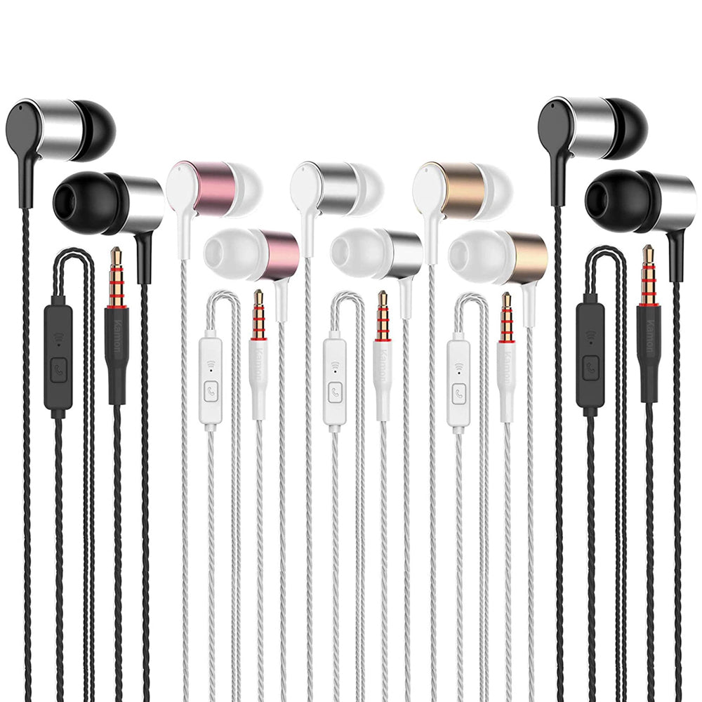 Kamon 5 - Pack Wired Earbuds with Mic & Remote – In - Ear Stereo 3.5mm Headphones by Kamon | Electronics > Audio > headphones | Amurx