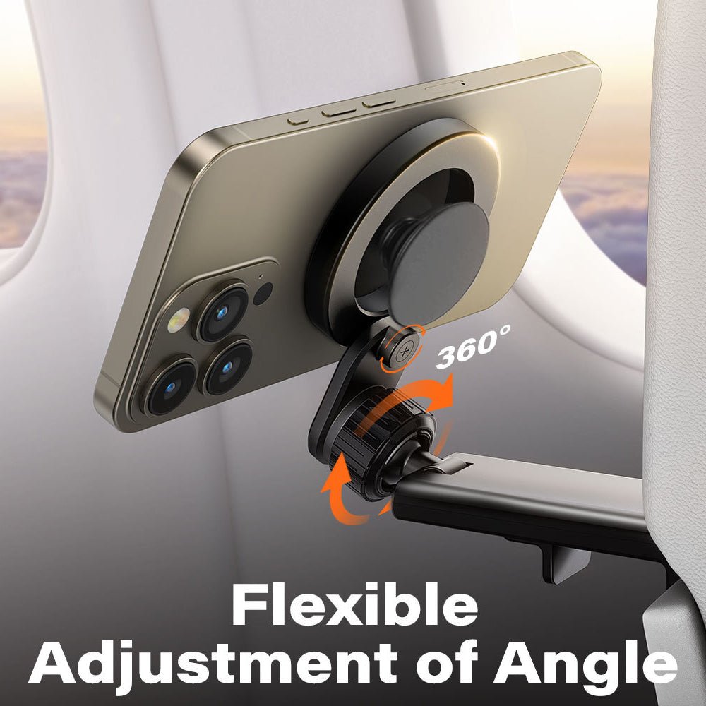 Kamon Airplane Phone Holder for MagSafe – Universal Travel Mount with 360° Rotation, Hands - Free Viewing, Pocket - Size Essential for iPhone 12/13/14/15/16 by Kamon | Electronics > Communications > Telephony > Mobile Phone Accessories > Mobile Phone Mounts | Amurx