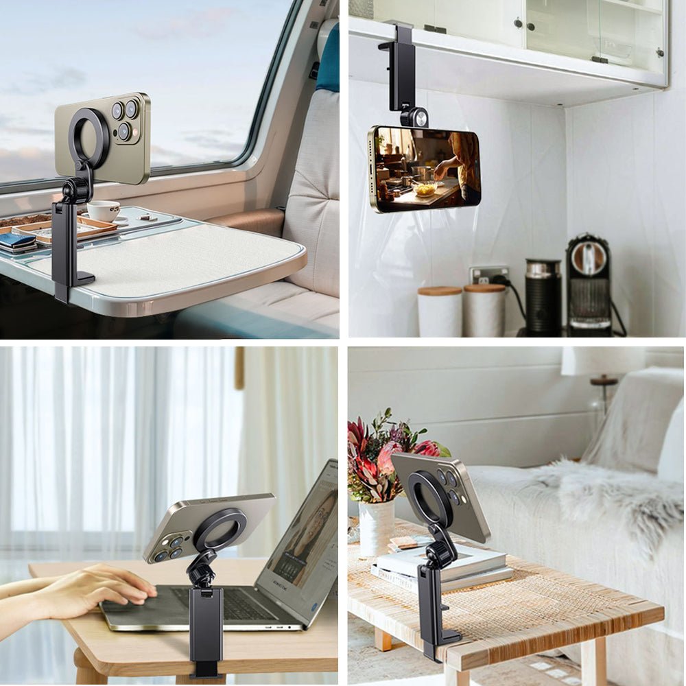 Kamon Airplane Phone Holder for MagSafe – Universal Travel Mount with 360° Rotation, Hands - Free Viewing, Pocket - Size Essential for iPhone 12/13/14/15/16 by Kamon | Electronics > Communications > Telephony > Mobile Phone Accessories > Mobile Phone Mounts | Amurx