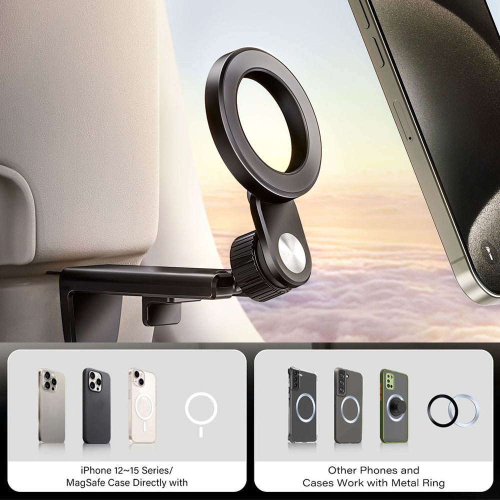 Kamon Airplane Phone Holder for MagSafe – Universal Travel Mount with 360° Rotation, Hands - Free Viewing, Pocket - Size Essential for iPhone 12/13/14/15/16 by Kamon | Electronics > Communications > Telephony > Mobile Phone Accessories > Mobile Phone Mounts | Amurx