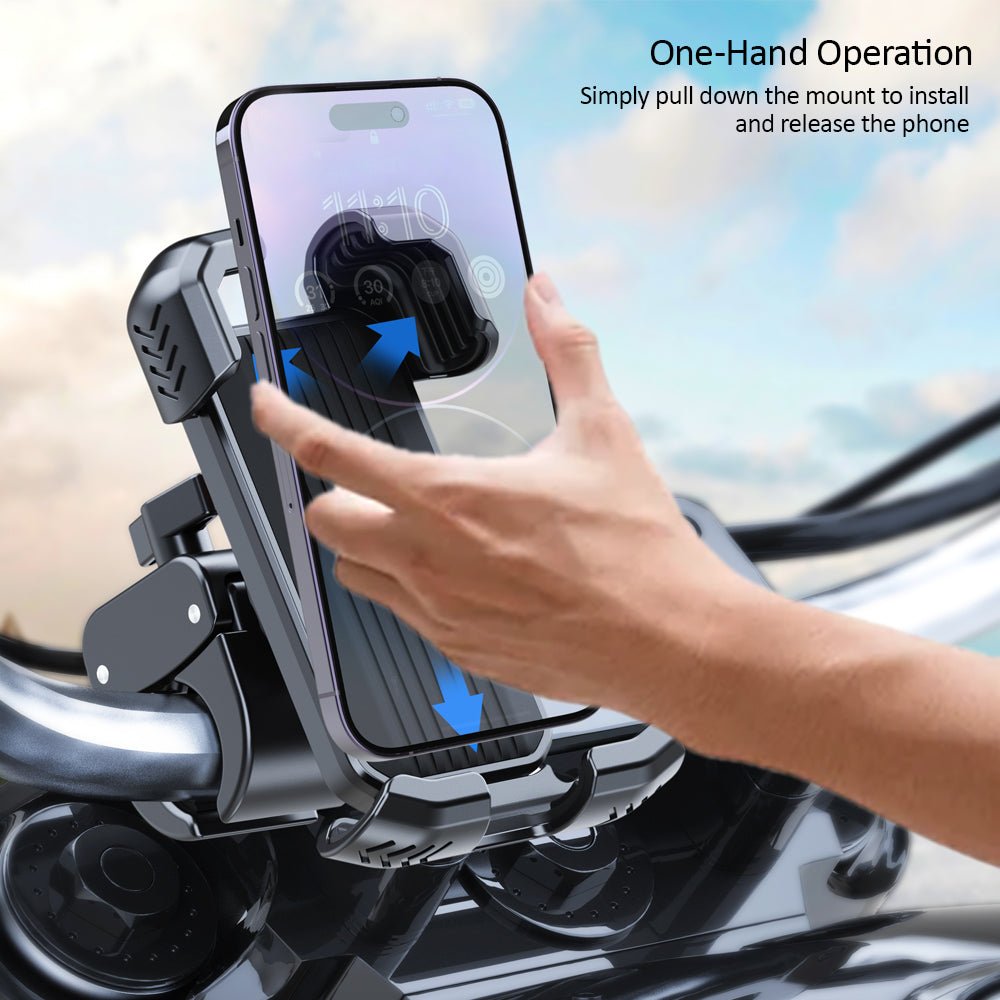 Kamon Bike Phone Mount Holder M296 – Motorcycle & Scooter Handlebar Phone Clamp with 360° Rotation, Camera - Friendly Design – Fits 4.5" - 7.0" Phone by Kamon | Vehicles & Parts > Vehicle Parts & Accessories > Vehicle Electronics Accessories > Vehicle Mounts | Amurx