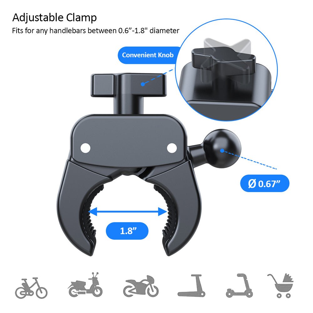 Kamon Bike Phone Mount Holder M399 – Motorcycle & Scooter Handlebar Phone Clamp with 360° Rotation, Camera - Friendly Design – Fits 4.5" - 7.0" Phones by Kamon | Vehicles & Parts > Vehicle Parts & Accessories > Vehicle Electronics Accessories > Vehicle Mounts | Amurx