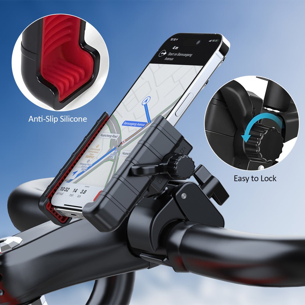 Kamon Bike Phone Mount Holder M399 – Motorcycle & Scooter Handlebar Phone Clamp with 360° Rotation, Camera - Friendly Design – Fits 4.5" - 7.0" Phones by Kamon | Vehicles & Parts > Vehicle Parts & Accessories > Vehicle Electronics Accessories > Vehicle Mounts | Amurx