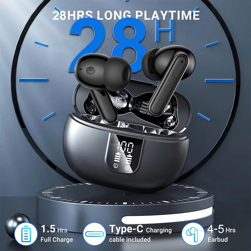 Kamon K40 Bluetooth 5.3 Wireless Earbuds with Mic, LED Display, Waterproof by Kamon | Electronics > Audio > headphones | Amurx
