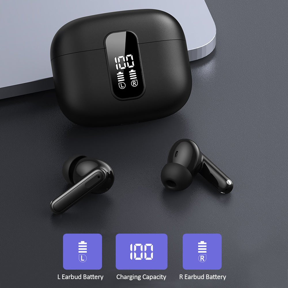 Kamon K40 Bluetooth 5.3 Wireless Earbuds with Mic, LED Display, Waterproof by Kamon | Electronics > Audio > headphones | Amurx