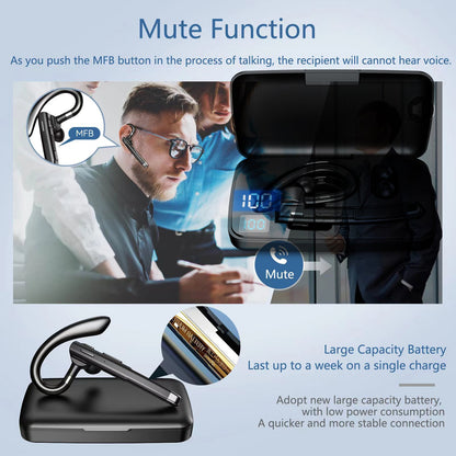 Kamon K520 Wireless Bluetooth 5.1 Earbuds with Mic & Charging Case – Hands - Free Headset for Driving & Office – Compatible with iPhone & Android by Kamon | Electronics > Audio > headphones | Amurx