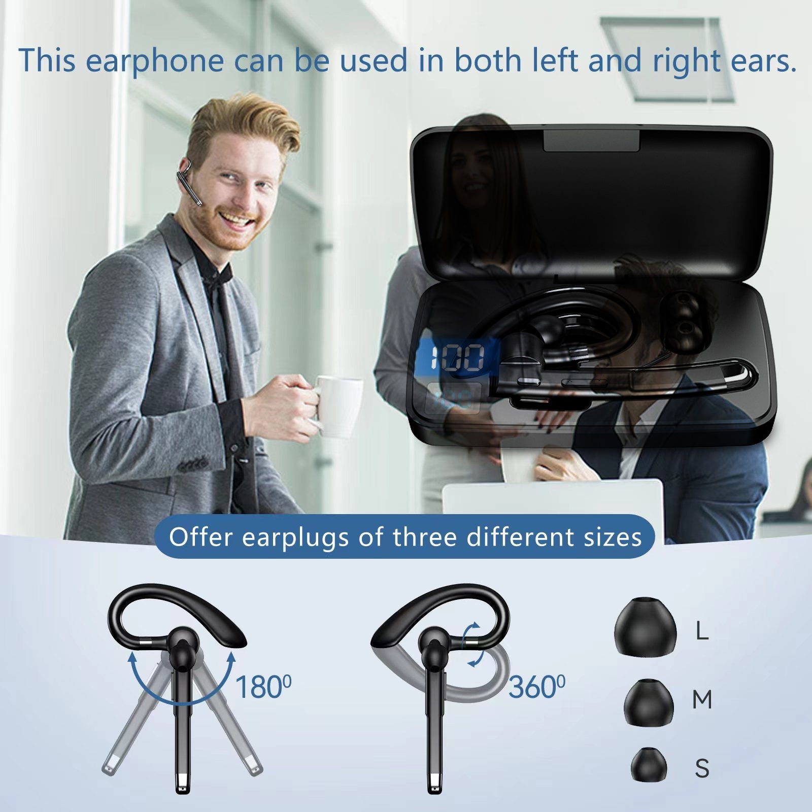 Kamon K520 Wireless Bluetooth 5.1 Earbuds with Mic & Charging Case – Hands - Free Headset for Driving & Office – Compatible with iPhone & Android by Kamon | Electronics > Audio > headphones | Amurx