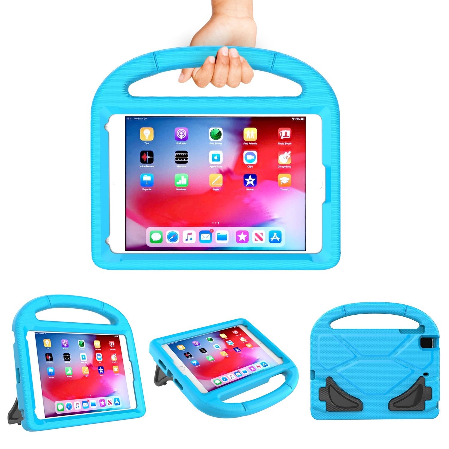 Kamon Kids Case for iPad Mini 5/4/3/2/1 (7.9") – Lightweight Shockproof Protective Bumper with Handle & Stand, Child - Friendly iPad Cover by Kamon | Electronics > Electronics Accessories > Computer Accessories > Tablet Accessories > Tablet Cases | Amurx