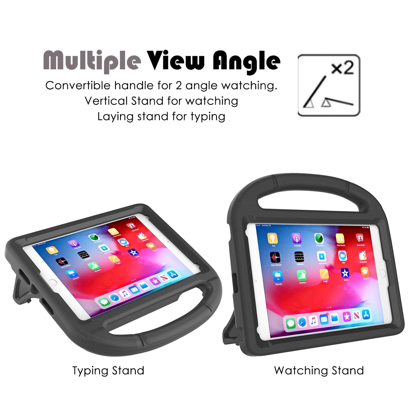 Kamon Kids Case for iPad Mini 5/4/3/2/1 (7.9") – Lightweight Shockproof Protective Bumper with Handle & Stand, Child - Friendly iPad Cover by Kamon | Electronics > Electronics Accessories > Computer Accessories > Tablet Accessories > Tablet Cases | Amurx