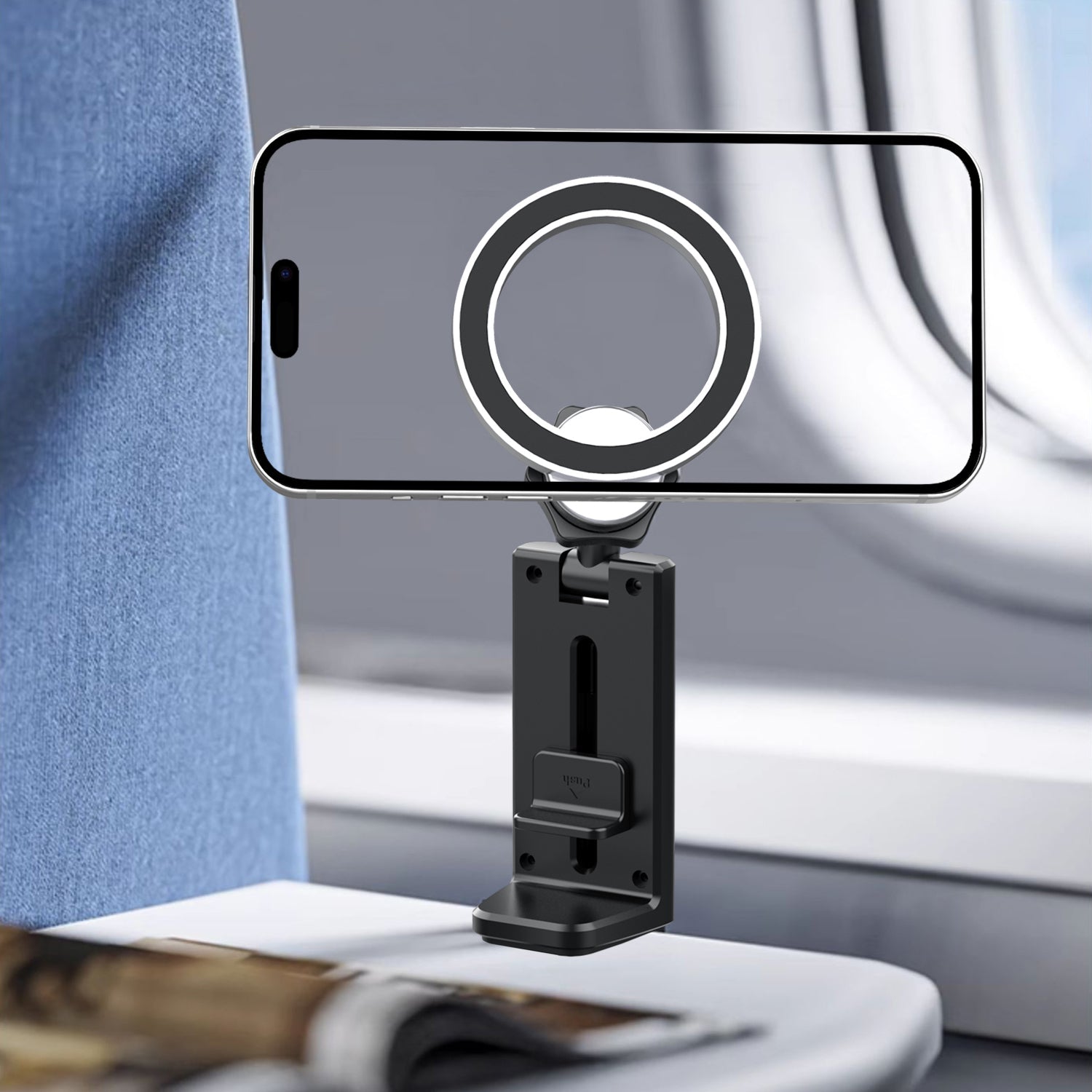 Kamon Magnetic Airplane Phone Holder Mount – Hands - Free Travel Stand for iPhone 16 Pro Max with MagSafe Case – Essential Phone Mount for Flight Use by Kamon | Electronics > Communications > Telephony > Mobile Phone Accessories > Mobile Phone Mounts | Amurx