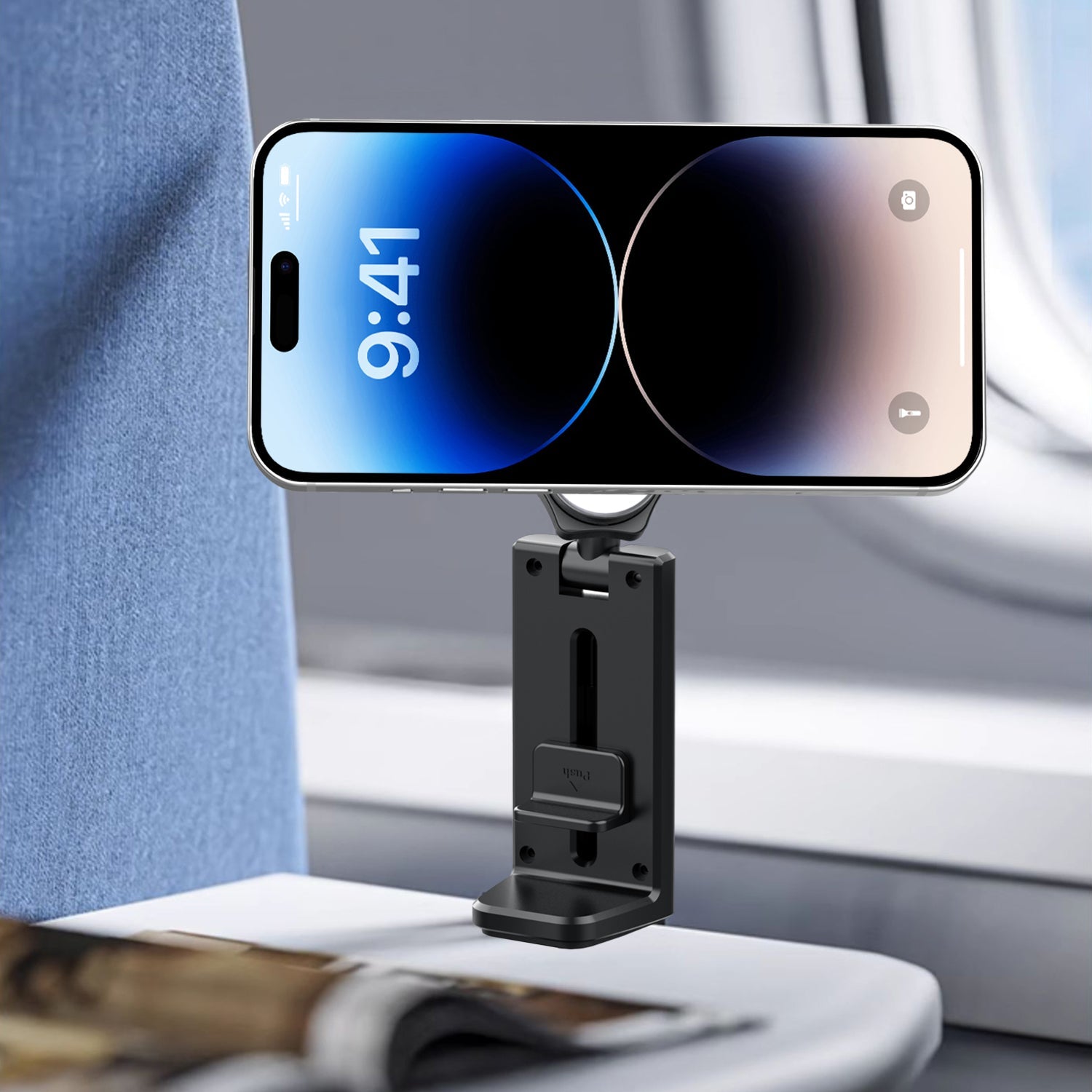 Kamon Magnetic Airplane Phone Holder Mount – Hands - Free Travel Stand for iPhone 16 Pro Max with MagSafe Case – Essential Phone Mount for Flight Use by Kamon | Electronics > Communications > Telephony > Mobile Phone Accessories > Mobile Phone Mounts | Amurx