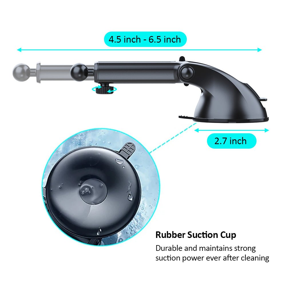 Kamon Replacement Suction Cup Mount – Dashboard & Windshield 17mm Ball Joint with Telescopic Arm for Phone Holder, Magnetic Mount & GPS by Kamon | Cell Phone Mounts & Holders | Amurx