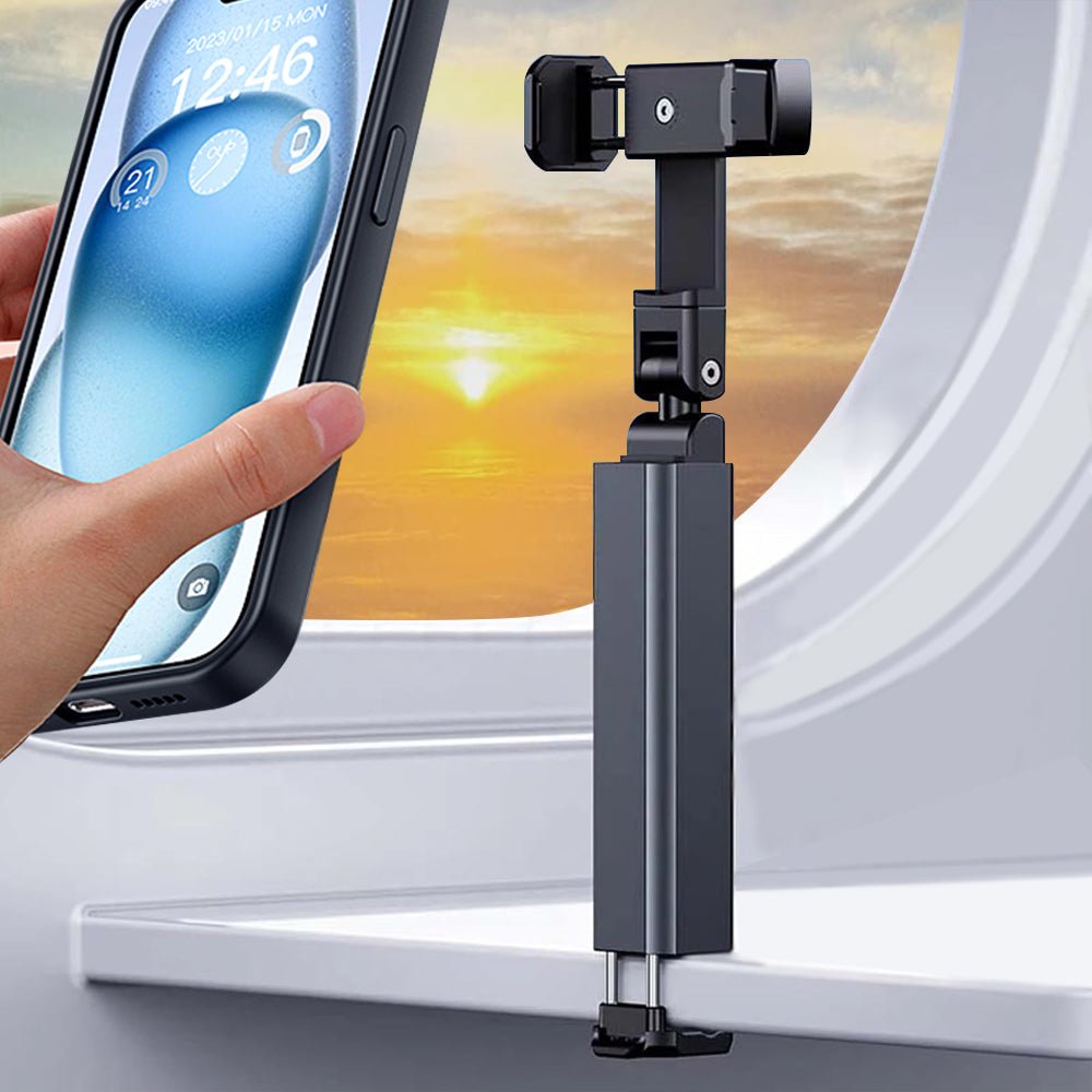 Kamon Universal Airplane Phone Holder Mount – Pocket - Size Travel Essential with Dual 360° Rotation for Hands - Free Viewing on Flights by Kamon | Electronics > Communications > Telephony > Mobile Phone Accessories > Mobile Phone Mounts | Amurx