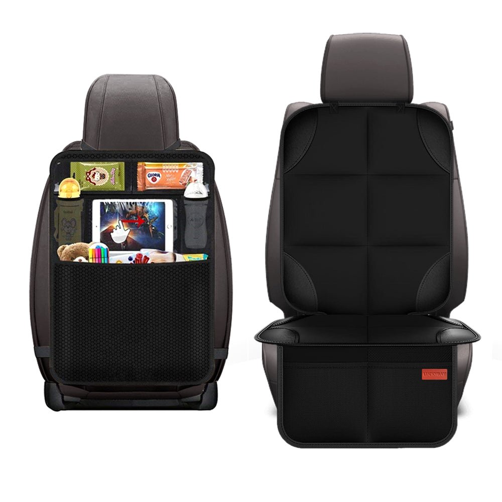 Luckybay 2 - in - 1 Car Seat Protector & Kick Mat – Kids Backseat Organizer with Tablet Holder, Storage Pockets & Waterproof Cover by Luckybay | Vehicles & Parts > Vehicle Parts & Accessories > Vehicle Interior Accessories > Vehicle Organizers | Amurx
