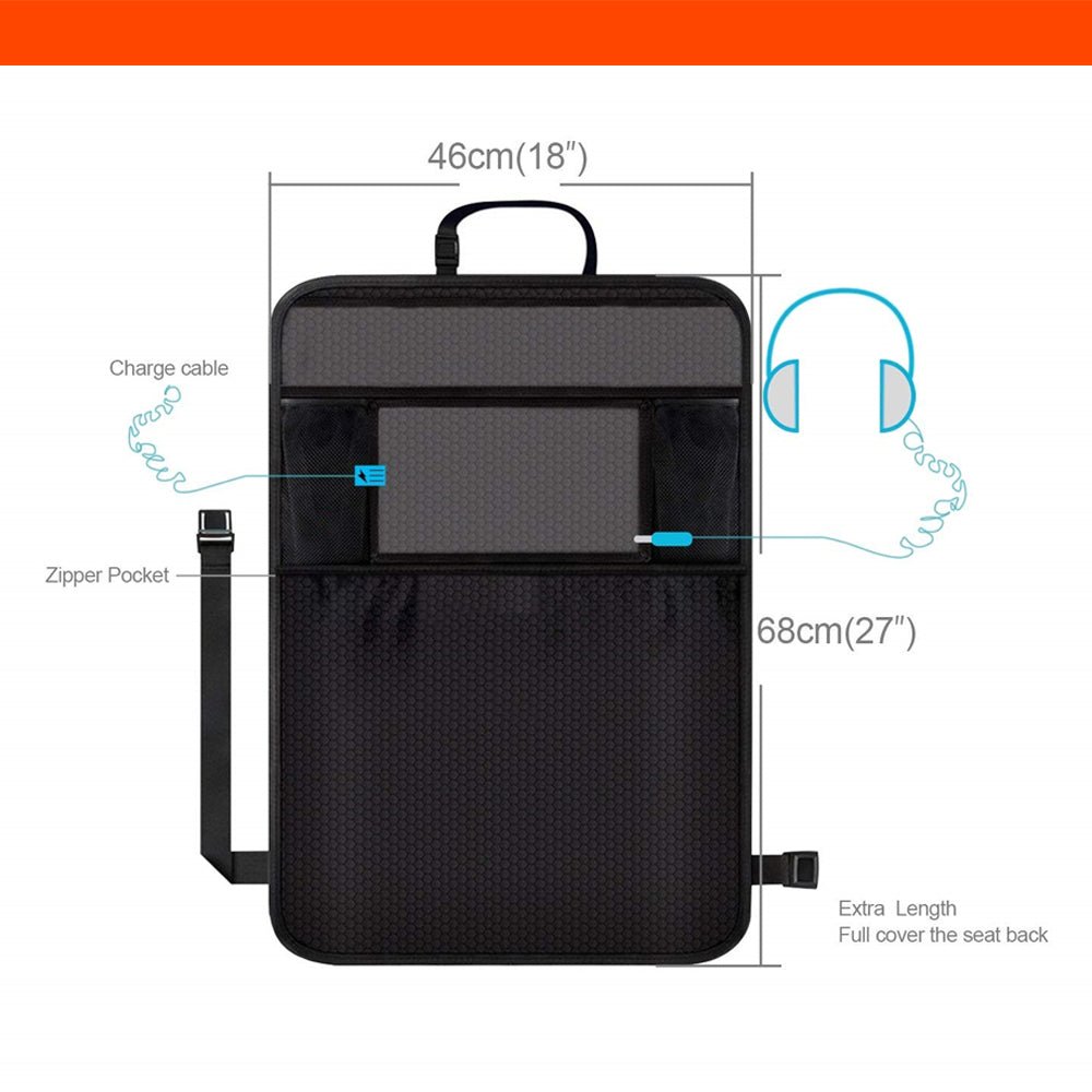 Luckybay 2 - in - 1 Car Seat Protector & Kick Mat – Kids Backseat Organizer with Tablet Holder, Storage Pockets & Waterproof Cover by Luckybay | Vehicles & Parts > Vehicle Parts & Accessories > Vehicle Interior Accessories > Vehicle Organizers | Amurx