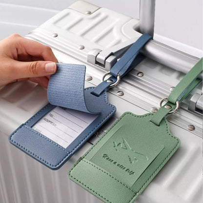 Luckybay 2 Pack Luggage Tags – PU Leather Travel ID Bag Tags with Privacy Cover for Suitcases, Backpacks & Carry - Ons – Durable Travel Essentials by Luckybay | Luggage & Bags > Luggage Accessories > Luggage Tags | Amurx