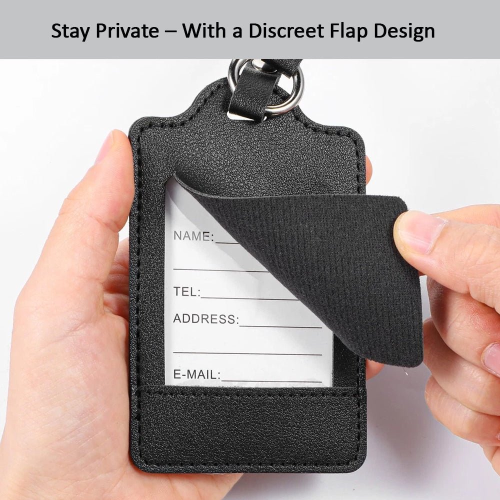 Luckybay 2 Pack Luggage Tags – PU Leather Travel ID Bag Tags with Privacy Cover for Suitcases, Backpacks & Carry - Ons – Durable Travel Essentials by Luckybay | Luggage & Bags > Luggage Accessories > Luggage Tags | Amurx