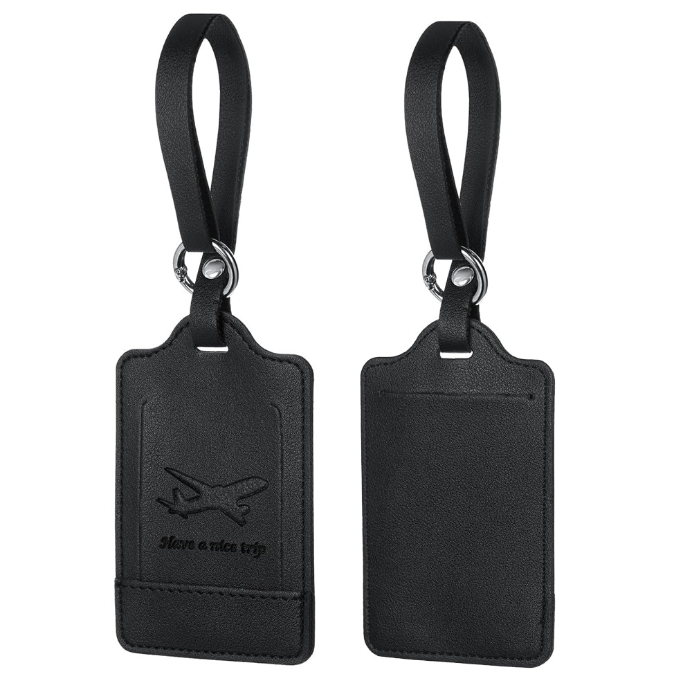 Luckybay 2 Pack Luggage Tags – PU Leather Travel ID Bag Tags with Privacy Cover for Suitcases, Backpacks & Carry - Ons – Durable Travel Essentials by Luckybay | Luggage & Bags > Luggage Accessories > Luggage Tags | Amurx