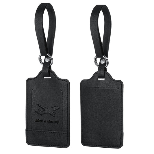 Luckybay 2 Pack Luggage Tags – PU Leather Travel ID Bag Tags with Privacy Cover for Suitcases, Backpacks & Carry - Ons – Durable Travel Essentials by Luckybay | Luggage & Bags > Luggage Accessories > Luggage Tags | Amurx