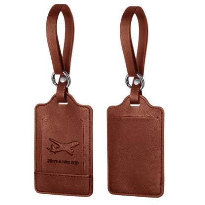 Luckybay 2 Pack Luggage Tags – PU Leather Travel ID Bag Tags with Privacy Cover for Suitcases, Backpacks & Carry - Ons – Durable Travel Essentials by Luckybay | Luggage & Bags > Luggage Accessories > Luggage Tags | Amurx