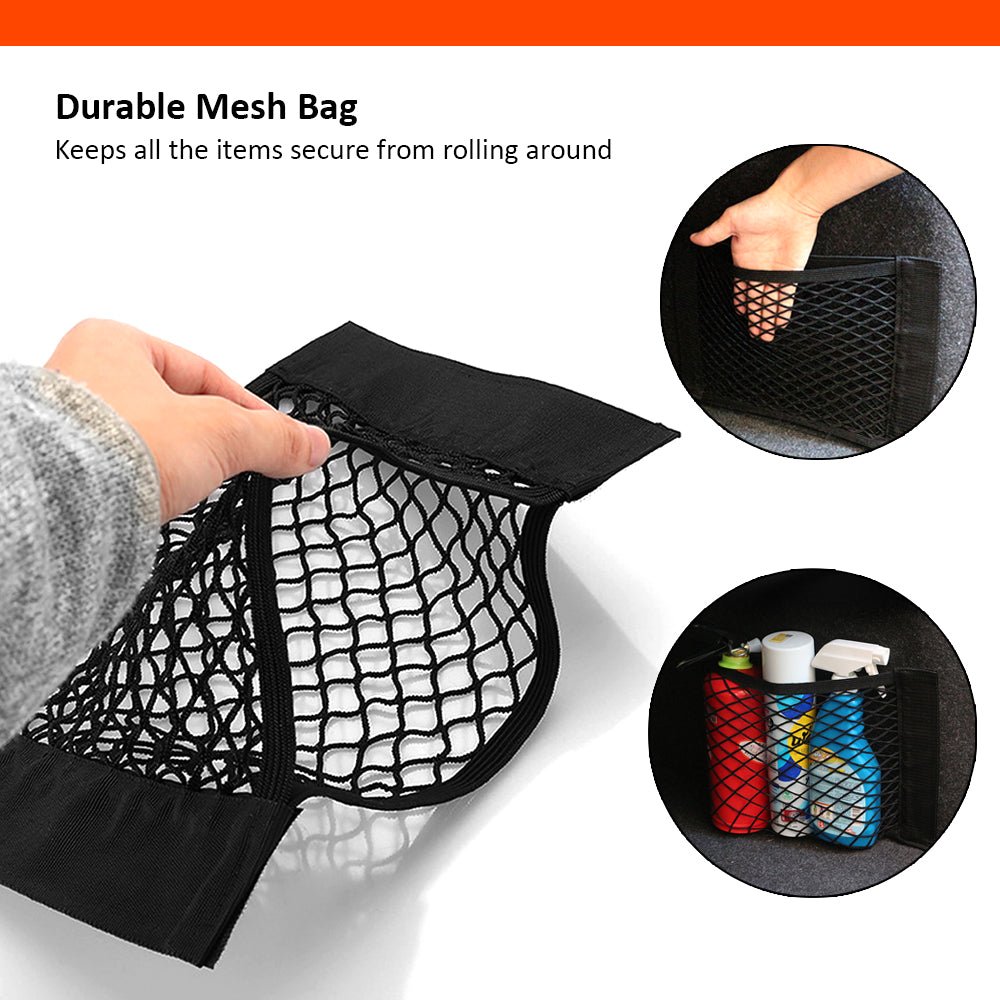Luckybay 2 Pack Universal Car Mesh Cargo Net – Trunk Storage Organizer Pouch with Wall Sticker Mount for Cars & Trucks by Luckybay | Vehicles & Parts > Vehicle Parts & Accessories > Vehicle Interior Accessories > Vehicle Organizers | Amurx
