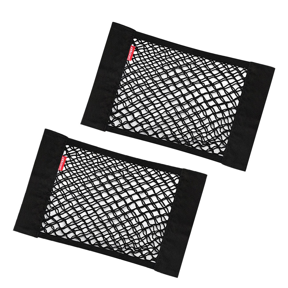 Luckybay 2 Pack Universal Car Mesh Cargo Net – Trunk Storage Organizer Pouch with Wall Sticker Mount for Cars & Trucks by Luckybay | Vehicles & Parts > Vehicle Parts & Accessories > Vehicle Interior Accessories > Vehicle Organizers | Amurx