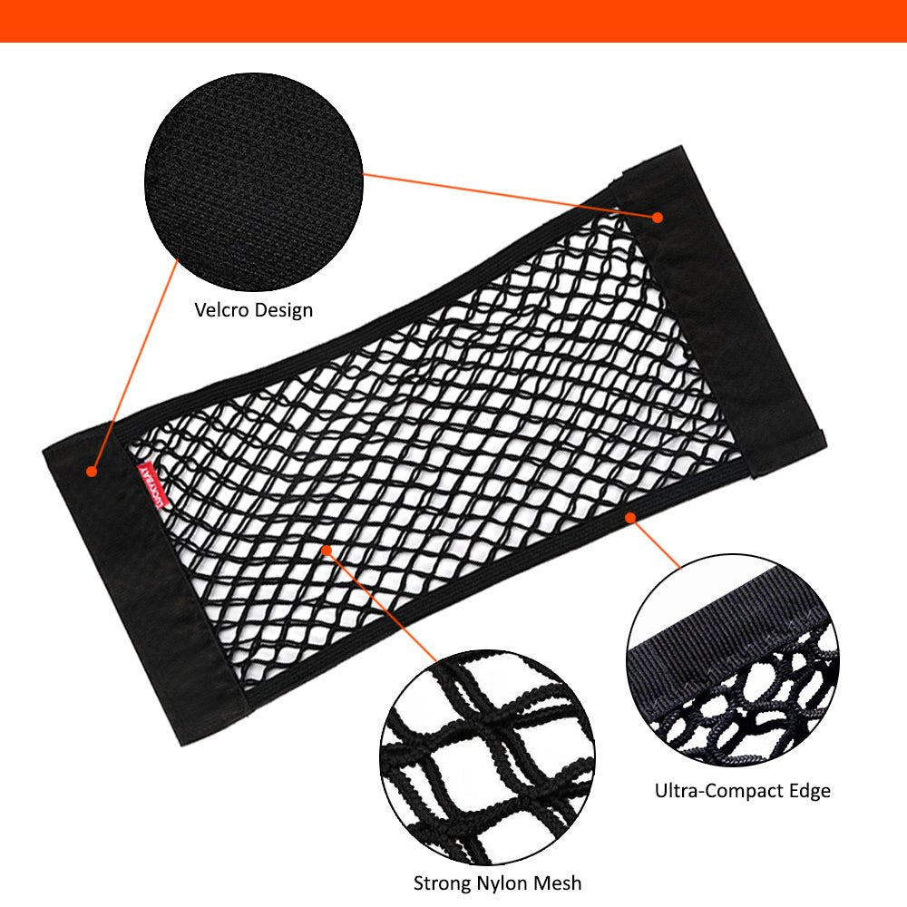 Luckybay 2 Pack Universal Car Mesh Cargo Net – Trunk Storage Organizer Pouch with Wall Sticker Mount for Cars & Trucks by Luckybay | Vehicles & Parts > Vehicle Parts & Accessories > Vehicle Interior Accessories > Vehicle Organizers | Amurx