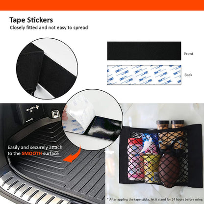 Luckybay 2 Pack Universal Car Mesh Cargo Net – Trunk Storage Organizer Pouch with Wall Sticker Mount for Cars & Trucks by Luckybay | Vehicles & Parts > Vehicle Parts & Accessories > Vehicle Interior Accessories > Vehicle Organizers | Amurx