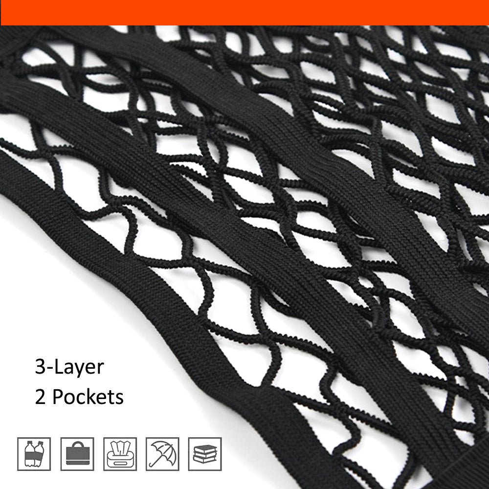 Luckybay 3 - Layer Car Mesh Organizer – Seat Back Net Barrier for Pets & Kids, Between Seat Purse Holder & Universal Car Storage Mesh for SUV/Truck by Luckybay | Vehicles & Parts > Vehicle Parts & Accessories > Vehicle Interior Accessories > Vehicle Organizers | Amurx