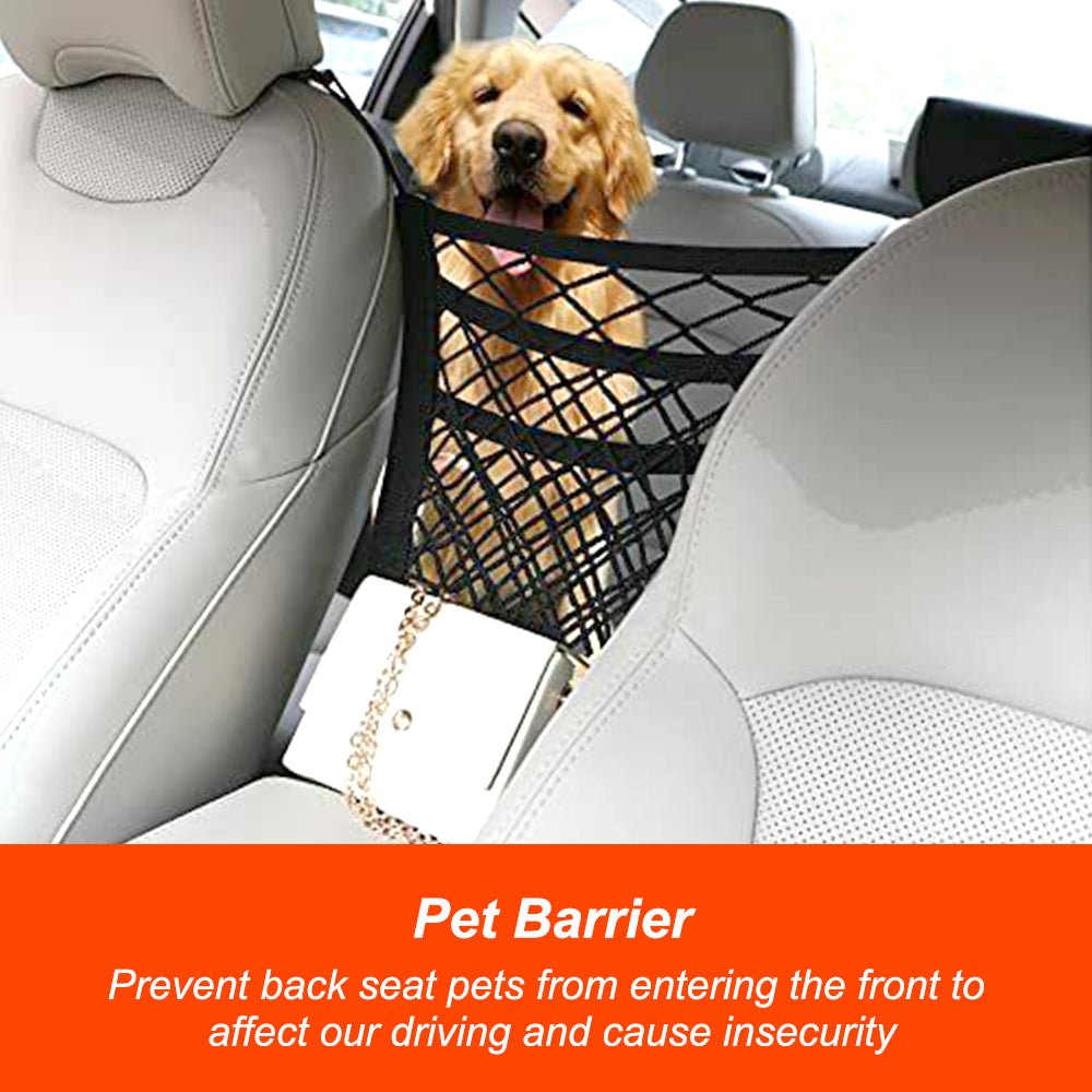 Luckybay 3 - Layer Car Mesh Organizer – Seat Back Net Barrier for Pets & Kids, Between Seat Purse Holder & Universal Car Storage Mesh for SUV/Truck by Luckybay | Vehicles & Parts > Vehicle Parts & Accessories > Vehicle Interior Accessories > Vehicle Organizers | Amurx