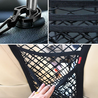 Luckybay 3 - Layer Car Mesh Organizer – Seat Back Net Barrier for Pets & Kids, Between Seat Purse Holder & Universal Car Storage Mesh for SUV/Truck by Luckybay | Vehicles & Parts > Vehicle Parts & Accessories > Vehicle Interior Accessories > Vehicle Organizers | Amurx
