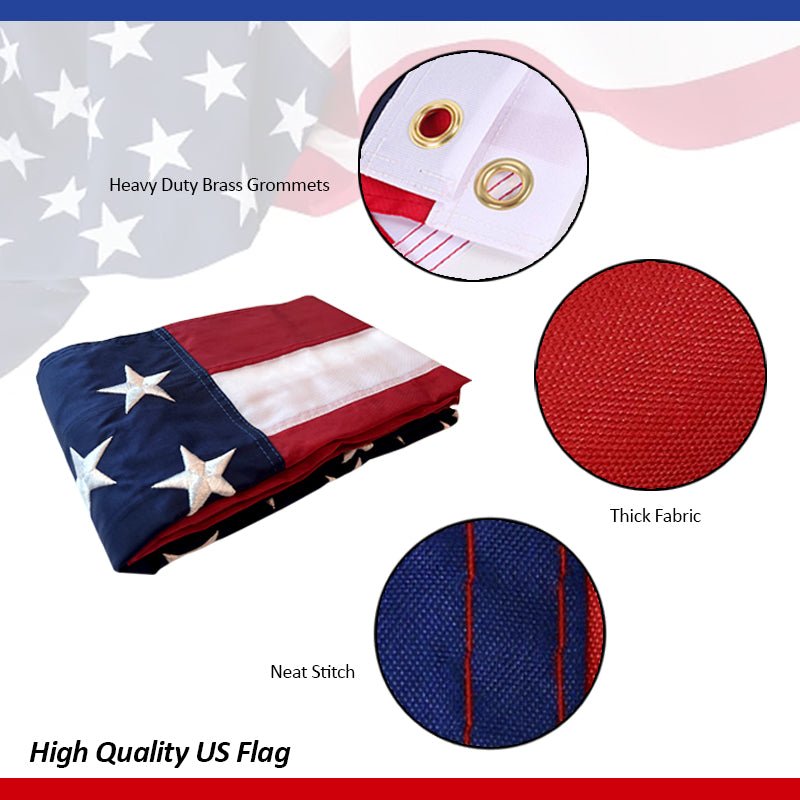 Luckybay American Flag – Premium Outdoor USA Flag with Embroidered Stars, Heavy - Duty Fabric, Durable US Flag for Outside Display by Luckybay | Home & Garden > Decor > Flags & Banners > Flags | Amurx